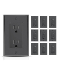 Receptáculo Eléctrico de Pared TOPELER Negro 15A a Prueba de Manipulación