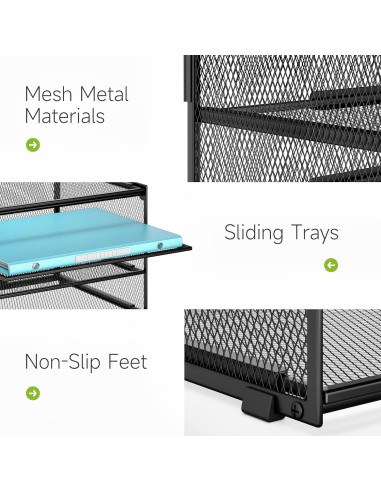 Organizador de Escritorio Lavatino 3 Niveles Metal Negro