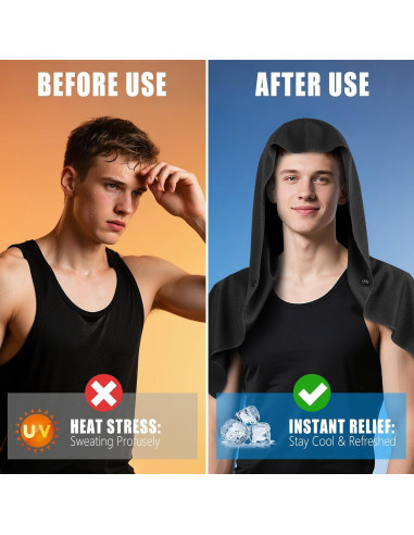Toalla Refrigerante AOPREL con Capucha y Protección UV 67x31cm