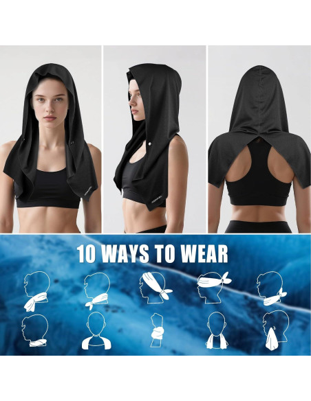 Toalla Refrigerante AOPREL con Capucha y Protección UV 67x31cm