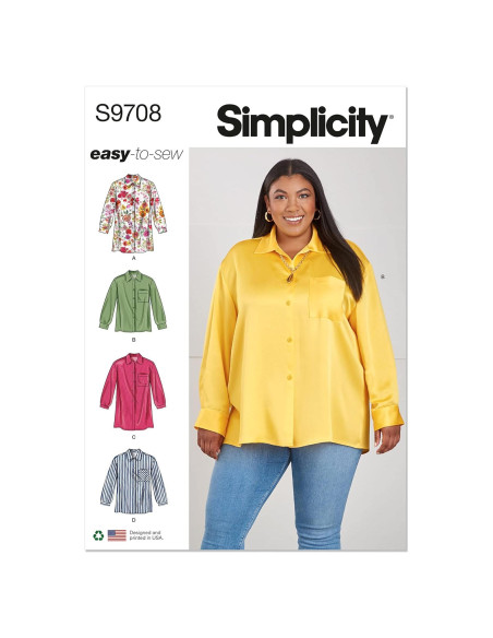 Kit de Patrones de Costura Simplicity para Camisas Tallas 20W-28W