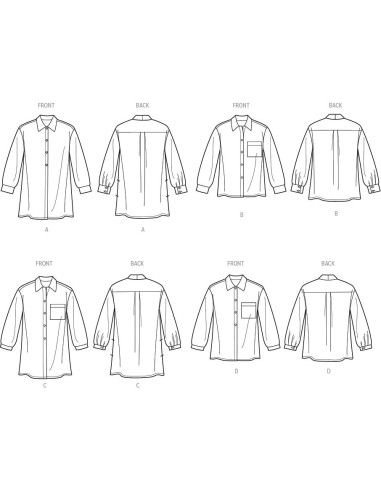 Kit de Patrones de Costura Simplicity para Camisas Tallas 20W-28W