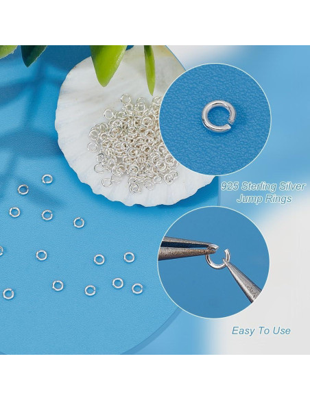 Anillas de Salto Abiertas PH PandaHall 200pcs Plata 925 2.5mm