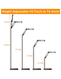 Soporte de lámpara para reptiles DXOVEEN ajustable 44.5-188.7 cm 2