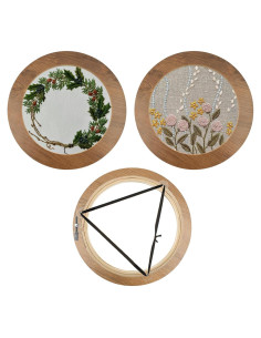 3 Juegos de Marcos de Bordado Redondos JoyHuaTrade 20.3 cm Madera