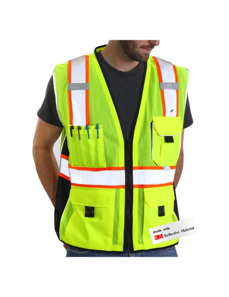 Chaleco de Seguridad Amarillo Dib Safety DSV04Y-L Reflectante