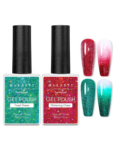 Conjunto de Esmalte de Uñas Gel Brillante Makartt - 2 Piezas 15ml