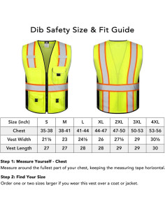 Chaleco de Seguridad Amarillo Dib Safety DSV04Y-L Reflectante 2