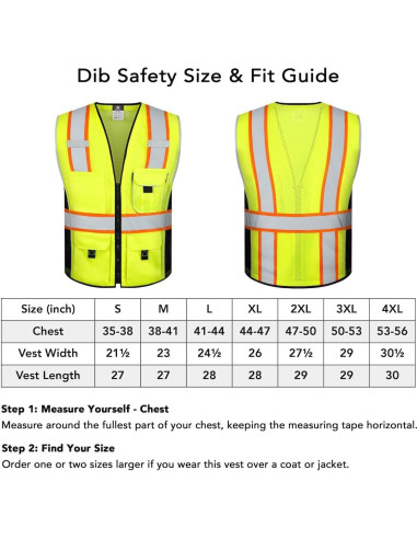 Chaleco de Seguridad Amarillo Dib Safety DSV04Y-L Reflectante