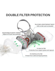 Respirador Reutilizable Moduskye M101 con 6 Filtros de Algodón 2