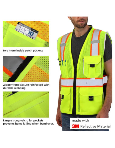 Chaleco de Seguridad Amarillo Dib Safety DSV04Y-L Reflectante