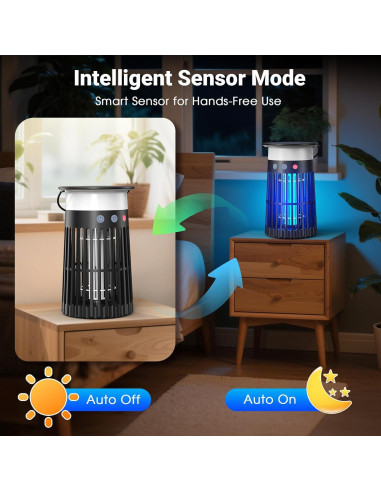 Zapper Solar de Insectos Inalámbrico 4 en 1 Zwiran Negro