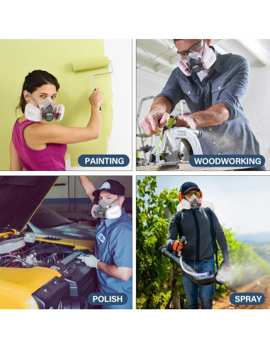 Respirador Reutilizable Moduskye M101 con 6 Filtros de Algodón