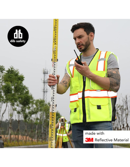 Chaleco de Seguridad Amarillo Dib Safety DSV04Y-L Reflectante