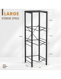 Soporte para Botellas de Agua Housolution 3 Niveles Negro 2