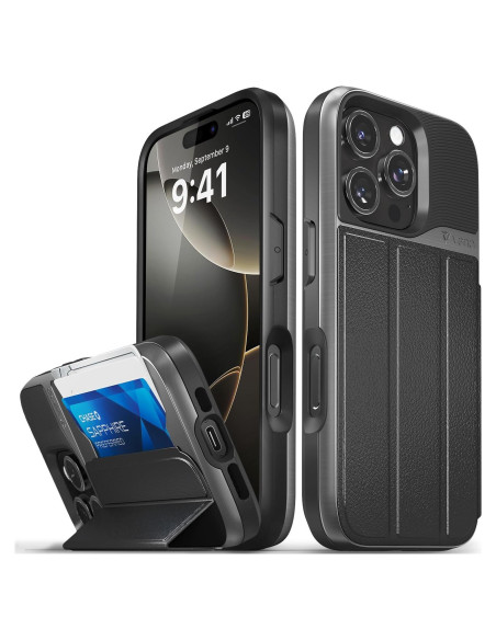 Funda de Cartera VENA vCommute para iPhone 16 Pro - Negro