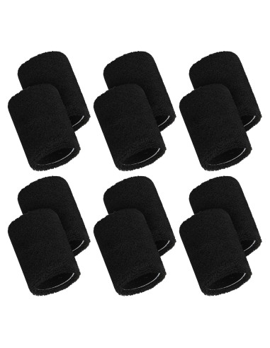 12 Muñequera Deportiva Absorbente YWMIGL Negra 8x8 cm