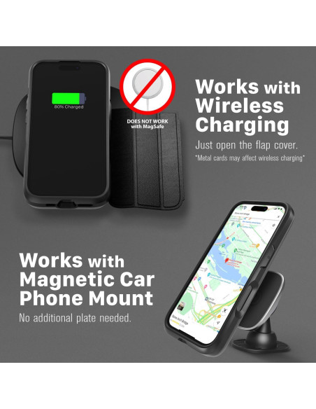 Funda de Cartera VENA vCommute para iPhone 16 Pro - Negro