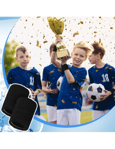 12 Muñequera Deportiva Absorbente YWMIGL Negra 8x8 cm