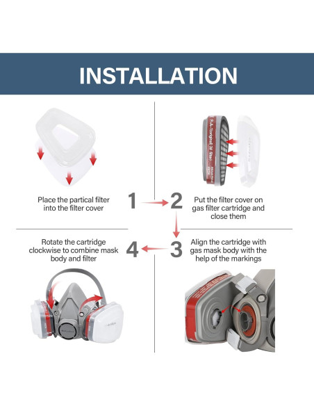 Respirador Reutilizable Moduskye M101 con 6 Filtros de Algodón