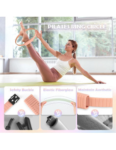 Kit de Pilates Paleclouds - Anillo, Pelota 21 cm y Bandas 2