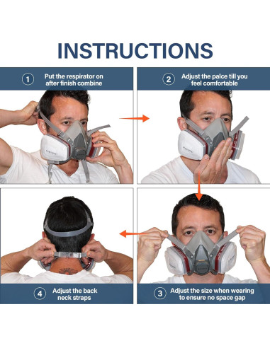 Respirador Reutilizable Moduskye M101 con 6 Filtros de Algodón