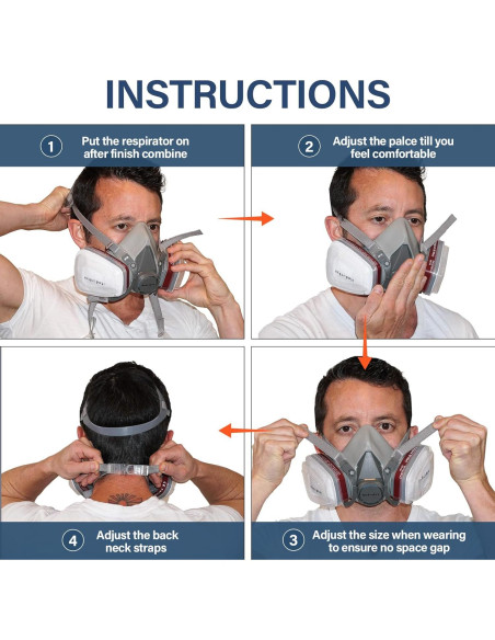 Respirador Reutilizable Moduskye M101 con 6 Filtros de Algodón