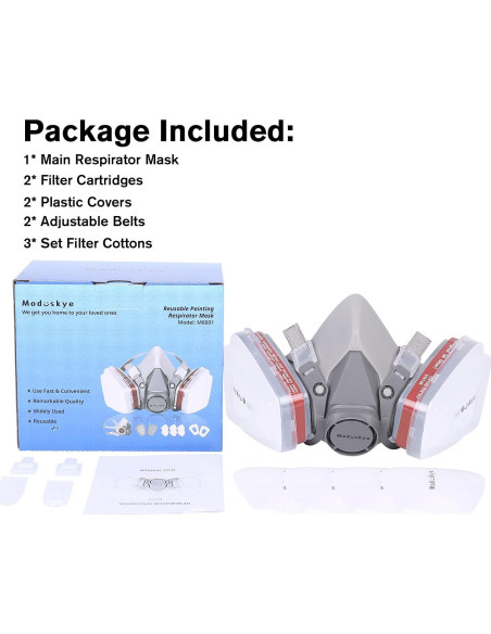 Respirador Reutilizable Moduskye M101 con 6 Filtros de Algodón