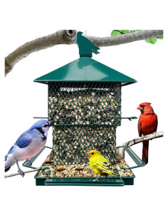 Comedero para Aves Colgante Meleave Verde 2.95kg Metal Resistente