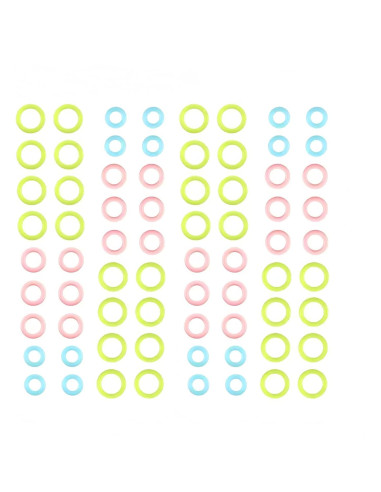 180 Anillos Marcadores de Tejido Wonafa - Plástico S/M/L Colores