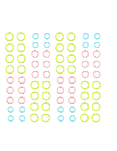 180 Anillos Marcadores de Tejido Wonafa - Plástico S/M/L Colores