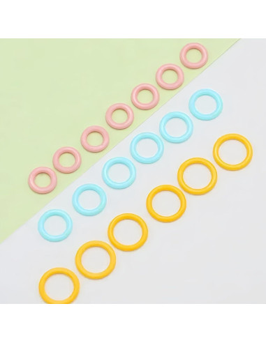 180 Anillos Marcadores de Tejido Wonafa - Plástico S/M/L Colores