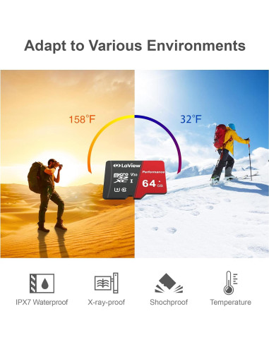 Tarjeta Micro SD LaView 64GB UHS-I 95MB/s Full HD A1