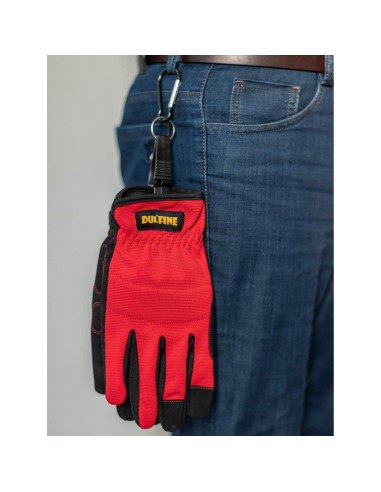 DULFINE Guantes de Trabajo Medianos Rojo 3 Pares Alta Destreza