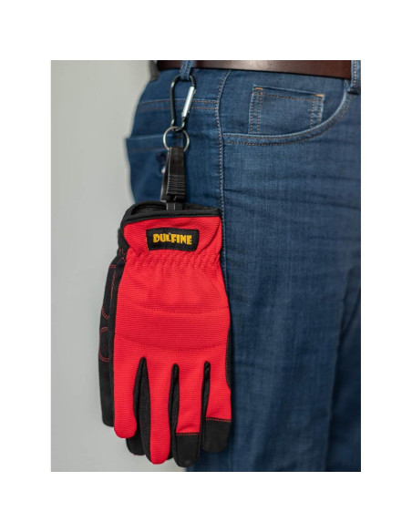 DULFINE Guantes de Trabajo Medianos Rojo 3 Pares Alta Destreza