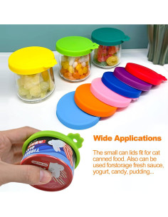 9 Tapas de Silicona para Latas de Comida para Gatos Yobbai 2