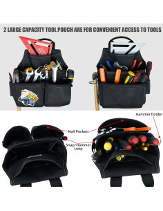 Cinturón de herramientas MELOTOUGH con tirantes y 26 bolsillos 2