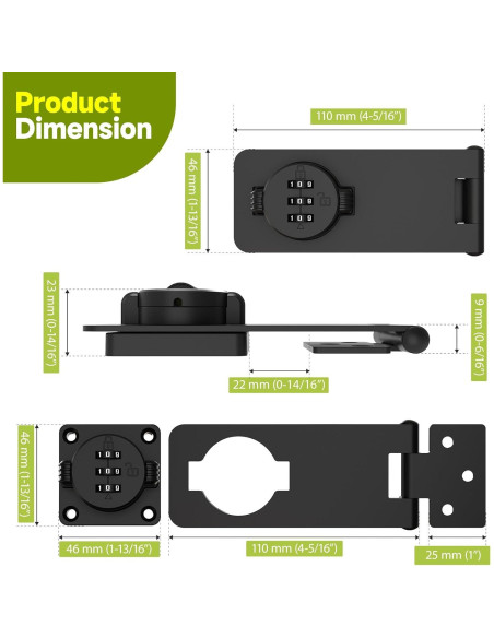 Cerradura de Combinación Mixizigoz Mi-Door Lock E 3 Dígitos