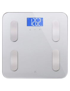 Báscula Digital Inteligente Greater Goods Gris, 181 kg, IMC y Grasa Corporal