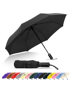 Paraguas Automático Plegable SoulRain Negro 109 cm Resistente