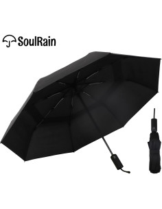 Paraguas Automático Plegable SoulRain Negro 109 cm Resistente 2