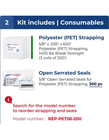 Kit de Estribado de Poliéster IDL 600 pies 300 Sellos