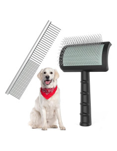 Kit de Aseo para Mascotas NeatHoiho: Cepillo Slicker y Peine 2 en 1