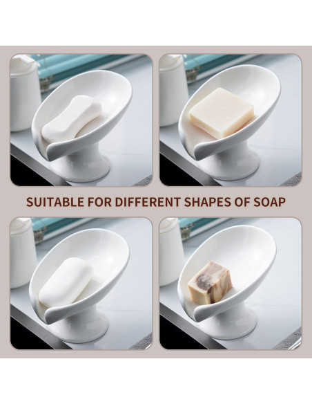 Plato de Jabón Cerámica Agyiuns Autodrenante Hoja Grande