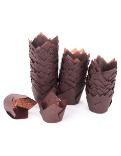 Forros de Tulipán para Cupcake Manzana Dorada 200 Pcs Pequeño Marrón
