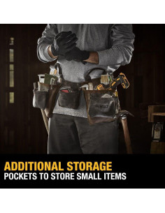 Cinturón de herramientas DEWALT, cuero, 11 bolsillos 2