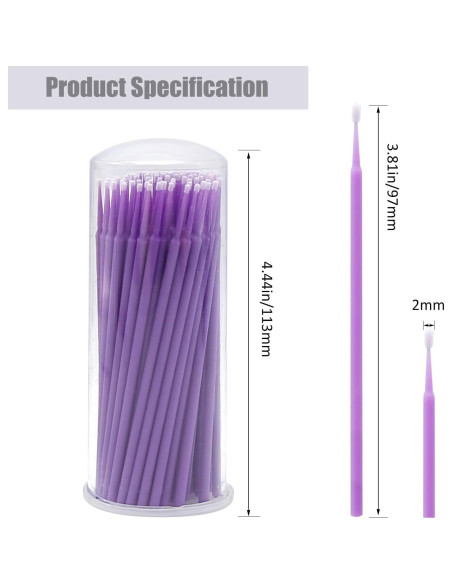 100 Pinceles de Retoque de Pintura LIDSCURA 1.5mm Purpura