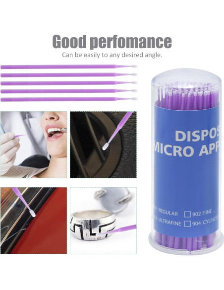 100 Pinceles de Retoque de Pintura LIDSCURA 1.5mm Purpura