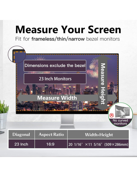 Filtro de Privacidad Magnético JEEETINTX 23" para Monitor 16:9