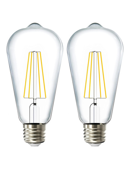 Bombilla LED Exterior Sunco ST64 Dusk to Dawn 7W 2700K 2 Pzas